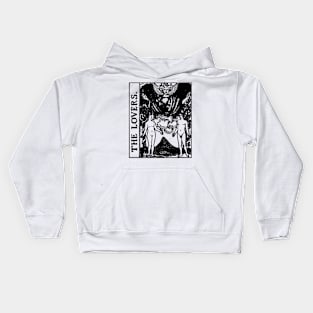 The Lovers Tarot Card Black and White Kids Hoodie